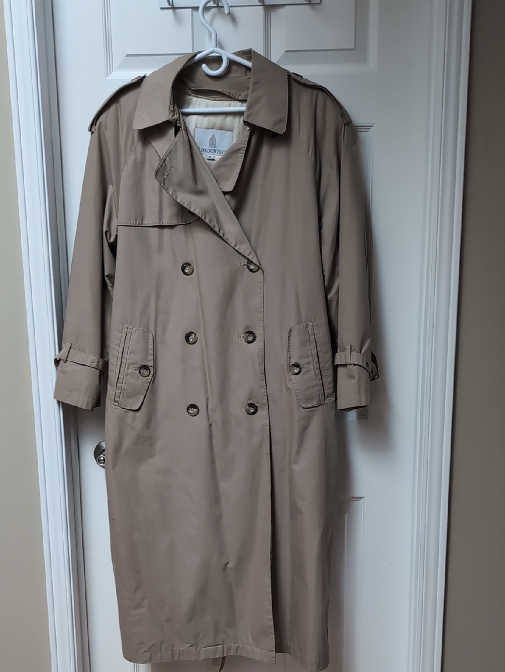 London Fog Beige Double-Breasted Trench Coat